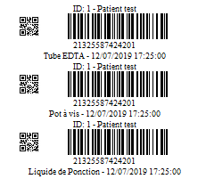 QR sur les étiquettes de prélèvements