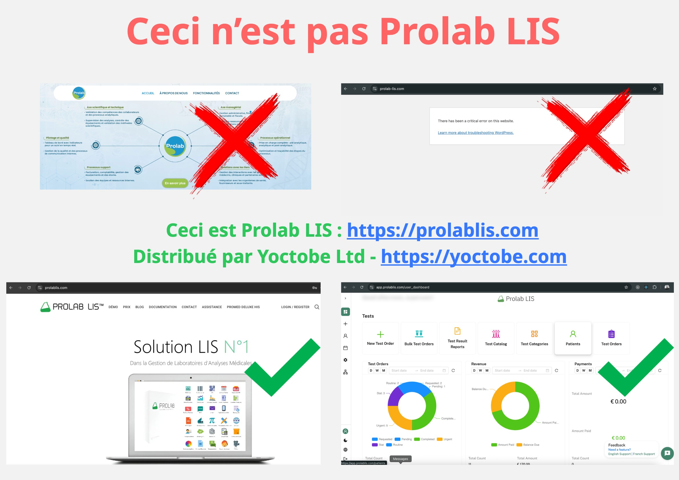 Alerte à l’usurpation d’identité – Ceci n’est pas Prolab LIS